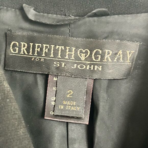 Griffith Gray For St. John‎ Black Equestrian Jacket Blazer Size 2 Made in Italy - Picture 11 of 13